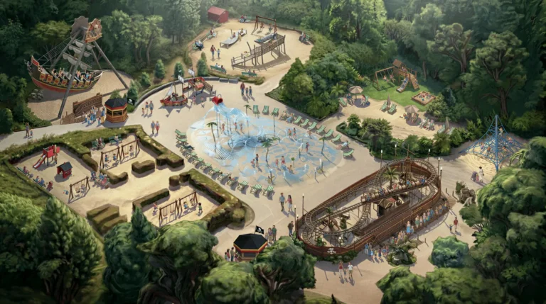 Concept art de la zone pirate du Jardin Acclimatation, à Paris