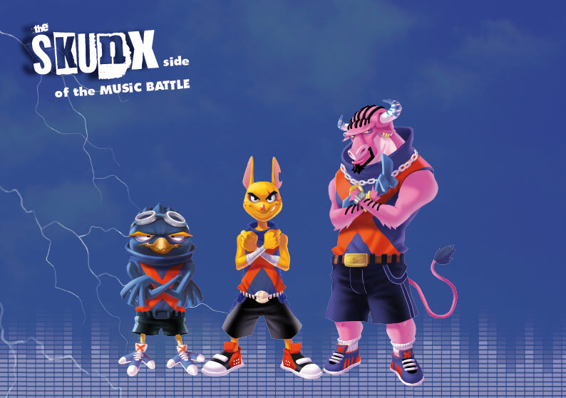 Groupe de rock'n roll des SkunX à Walibi